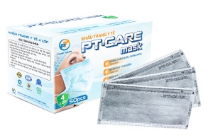 Khẩu Trang PT - MASK 4 Lớp ( Màu Xám - 50 cái / hộp )
